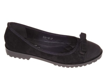 Balerine Zamszowe 888-12 Black r.39