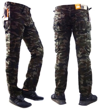 SPODNIE MĘSKIE BOJÓWKI MORO ROBOCZE KIESZENIE