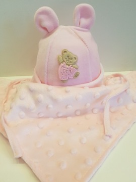 КОМПЛЕКТ ШАПКА МЕДВЕДЯ + ОБЕРТЫВКА НА ВЕЛКРО 0-12M-C 6 ЦВЕТОВ