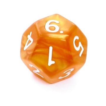 KOSTKA / KOŚĆ do gry RPG PERŁOWA żółta K12