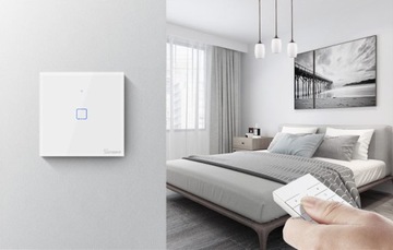 ПЕРЕКЛЮЧАТЕЛЬ SONOFF T1 2C WIFI+RF433 НОВАЯ БЕЛАЯ МОДЕЛЬ