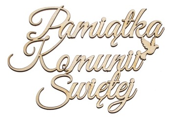 Pamiątka Komunii Świętej- napis ze sklejki A741