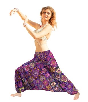 SZARAWARY SPODNIE MANDALA Aladdin Wenecja PUMPY