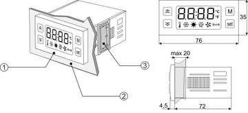 Двухканальный РЕГУЛЯТОР ТЕМПЕРАТУРЫ Pt100, 2 выхода