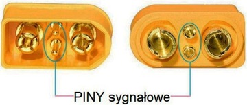 Гнездовой разъем Amass XT90I-F с крышками на 40/90 А