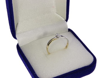 Złoty pierścionek z BRYLANTEM zaręczynowy LgP519