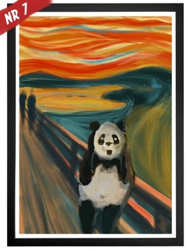 PLAKAT OBRAZ A3 PANDY MALARSTWO ŚMIESZNY PREZENT