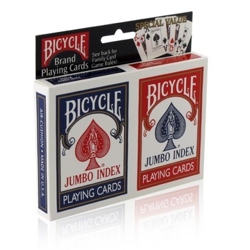 2X KARTY TALIE DO GRY W POKERA POKER BICYCLE JUMBO