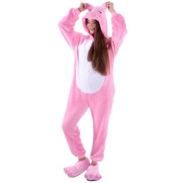 PROSIACZEK PIŻAMA Świnka Kigurumi Onesie Kombinezon Przebranie S 146-154 cm