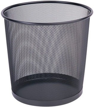 KOSZ BIUROWY NA ŚMIECI, METALOWY, 12 L, CZARNY