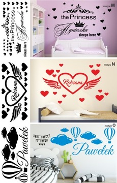 наклейки стикер стены с именем для детей