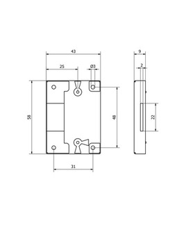 ЗАМОК МЕБЕЛЬНЫЙ ПЕРЕГОРОДКА 25 латунь Производитель: ключ