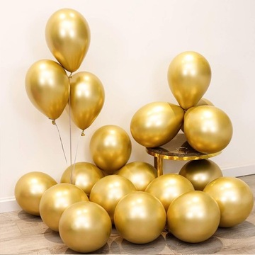 BALONY Lśniące Glossy Błyszczące Balony na Ślub Wesele CHROM 28cm - 50szt