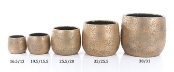 ЗОЛОТО декоративные цветочные горшки Клементе 16/13 керамика