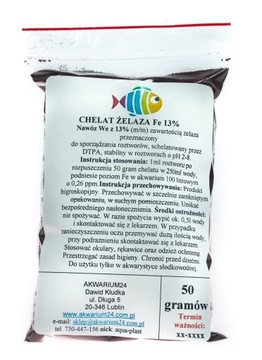 Chelat żelaza 13 % Fe żelazo HEEDTA 50g akwarium