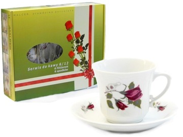 990 SERWIS KAWOWY 6/12 KAMELIA CHODZIEŻ PORCELANA