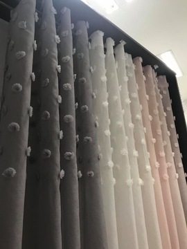 firana z pomponami srebrny pompony 140x250 Stella