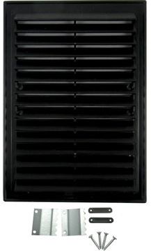 ВЕНТИЛЯЦИОННАЯ РЕШЕТКА 14 Х 21 СМ УГЛОВАЯ ЧЕРНАЯ 10 ШТ.