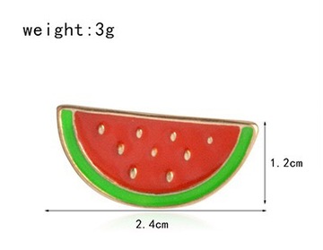 PINS złoty ARBUZ emaliowana przypinka OWOC