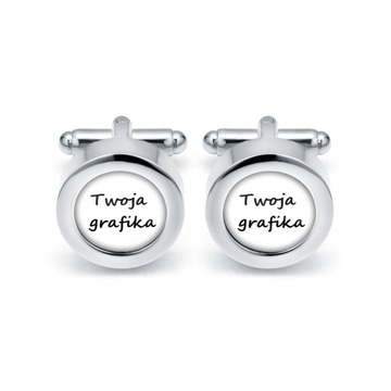Eleganckie spinki do mankietów Z WŁASNĄ GRAFIKĄ