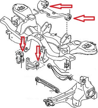 ULOŽENÍ SILENTBLOK DIFERENCIÁL NÁPRAVA ZADNÍ MAZDA CX7 CX-7