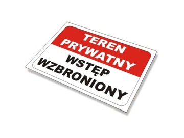 TABLICA Teren Prywatny 45x30 pcv 3mm