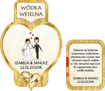 ETY11 ETYKIETY Naklejki Wódkę Weselną alk SERCE ROX
