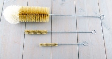 Щетки из щетины для мытья бутылок с водой, бутылок и соломинок, набор из 3 штук.