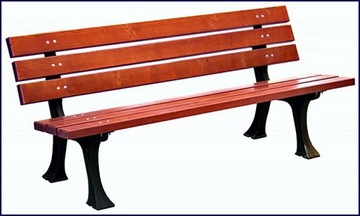 ДЕРЕВЯННАЯ САДОВАЯ СКАМЬЯ СО СПИНКОЙ, ЧУГУН, 180 см