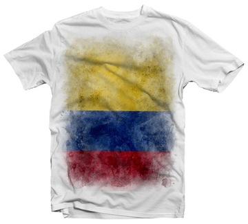 KOSZULKA T-SHIRT VINTAGE FLAGA KOLUMBIA ROZM XL