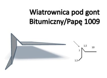 Wiatrownica pod gont bitumiczny / papę 1009