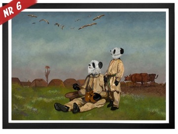 PLAKAT OBRAZ A3 PANDY MALARSTWO ŚMIESZNY PREZENT