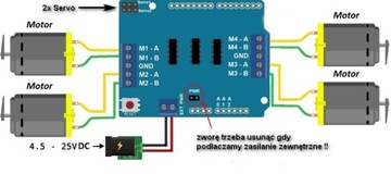 Контроллер для 4 двигателей Shield L293D / 2 STEP