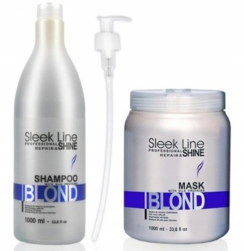 STAPIZ Sleek Line Blond Set XL Шампунь + Шелковая маска 2л