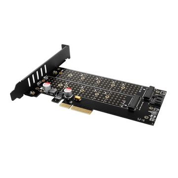 Адаптер M.2 NVMe PCI Express, 2 твердотельных накопителя M.2 SATA
