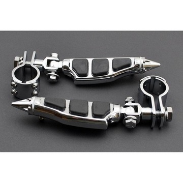 ПОДДЕРЖКИ ДЛЯ НОГ, ХРОМИРОВАННЫЕ ШПЫТКИ, С защитными дугами диаметром 1 ДЮЙМ, 25,4 мм.