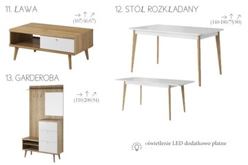 Коллекция PRIMO Набор из 5 предметов, скандинавская мебель