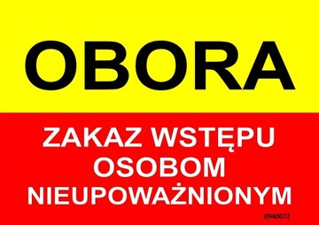 TABLICA INFORMACYJNA OBORA ZAKAZ WSTĘPU