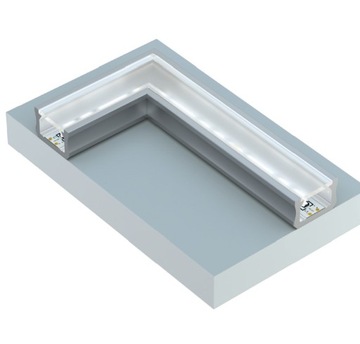 АЛЮМИНИЕВЫЙ ПРОФИЛЬ для LED X 2M SILVER с ЛАМПОЙ