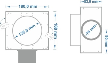 Угловой короб для пленума 1x75/ 125 Глушитель