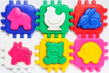KLOCKI WAFLE PUZZLE FIGURY ATEST POLSKI PRODUKT