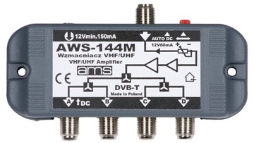 АНТЕННЫЙ УСИЛИТЕЛЬ-СПЛИТЕР БЛОК ПИТАНИЯ AWS-144M