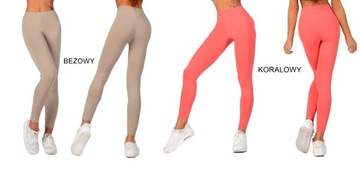 LEGGINSY bawełniane na gumce getry fitness M/38