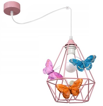 Lampa wisząca Pająk MOTYLEK 1 RÓŻ - można LED