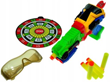 РОБОТ-ПИСТОЛЕТ СО СТРЕЛАМИ ГУБКИ, ОЧКАМИ, ЩИТОМ