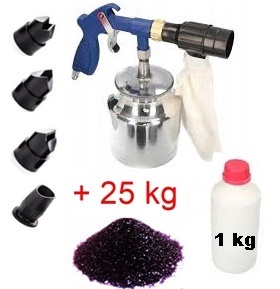 PISTOLET DO PIASKOWANIA Z ODZYSKIEM + KORUND 26 kg