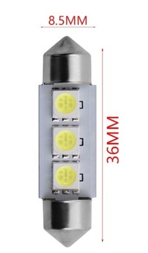 СВЕТОДИОДНАЯ ЛАМПА 3 SMD 5050 C5W C10W 41мм 42мм