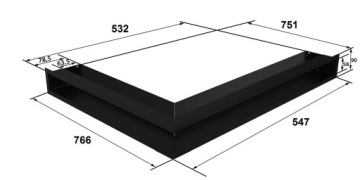 КАМИННАЯ РЕШЕТКА правая LUFT 766x547x90 SF 3 ШТ.