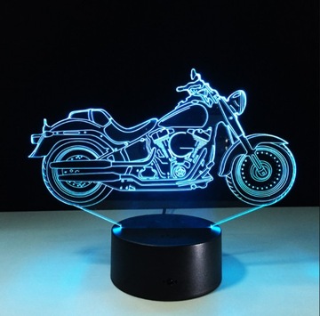 CHOPPER MOTOR MOTOCYKL Lampka Nocna 3D LED + PILOT