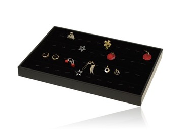 ДИСПЛЕЙ ЮВЕЛИРНЫЙ ЛОТОК ЦЕПИ СЕРЬГИ БРЕЛОК БРАСЛЕТЫ ЧЕРНЫЙ